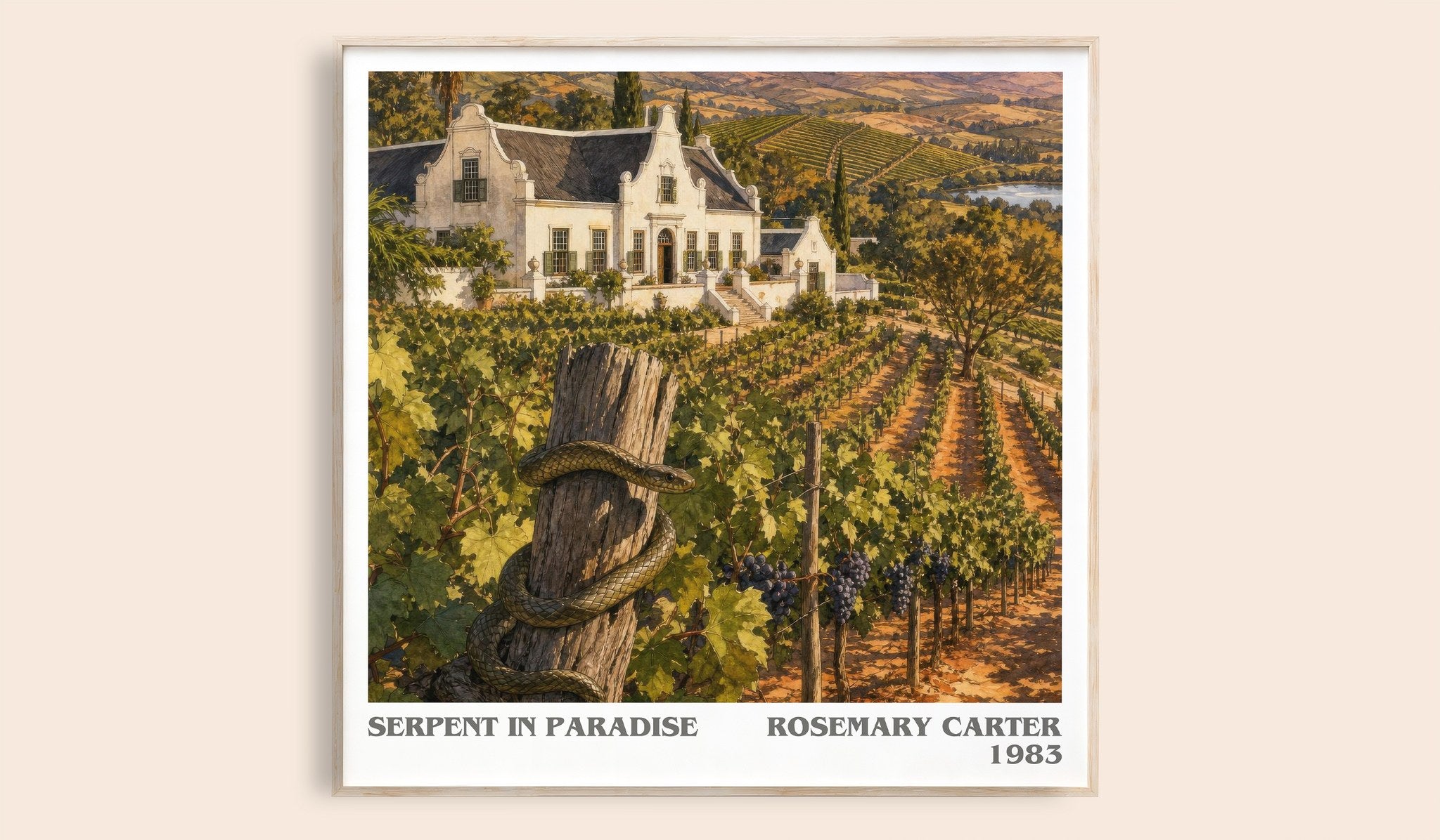 Serpent in paradise Literary Art Print by Rosemary Carter