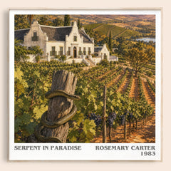 Serpent in paradise literary book poster by Rosemary Carter – framed literary art print