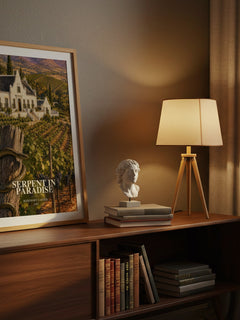 Serpent in paradise watercolour print on bookshelf – Rosemary Carter fan gift