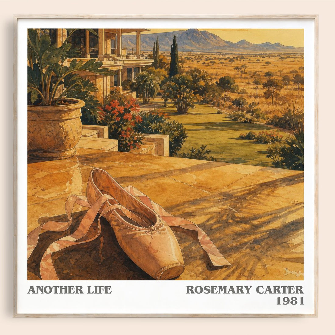 Another Life literary book poster by Rosemary Carter – framed literary art print