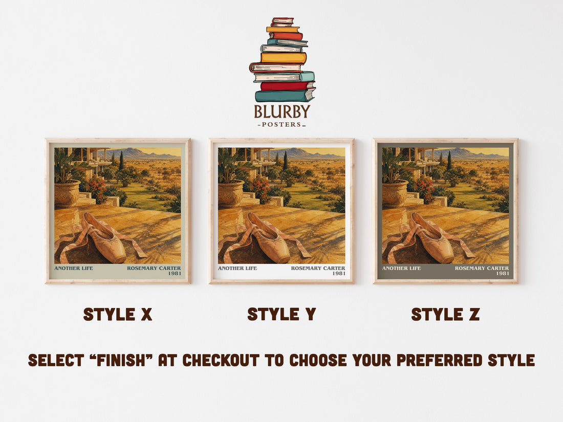 Another Life literary print in frame leaning in hallway – romance wall art (mockup)