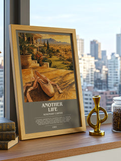 Another Life bookish print framed by window – literary home decor