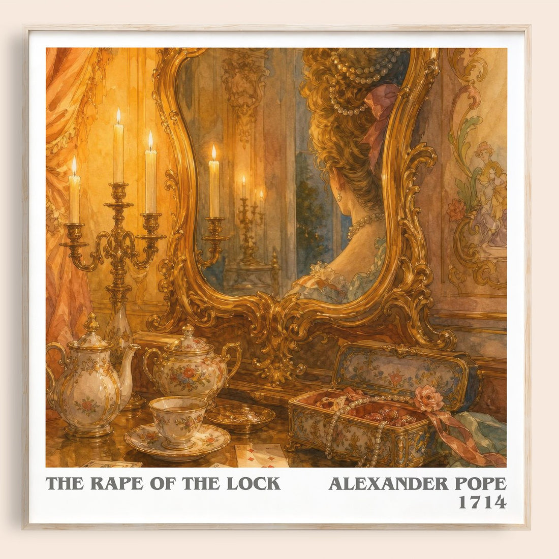 The Rape of the Lock literary book poster by Alexander Pope – framed literary art print