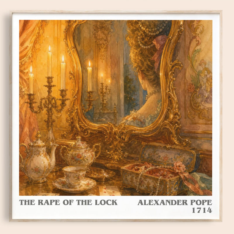 The Rape of the Lock literary book poster by Alexander Pope – framed literary art print