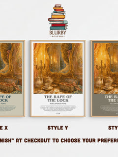 The Rape of the Lock bookish print in frame leaning in hallway – poetry wall art