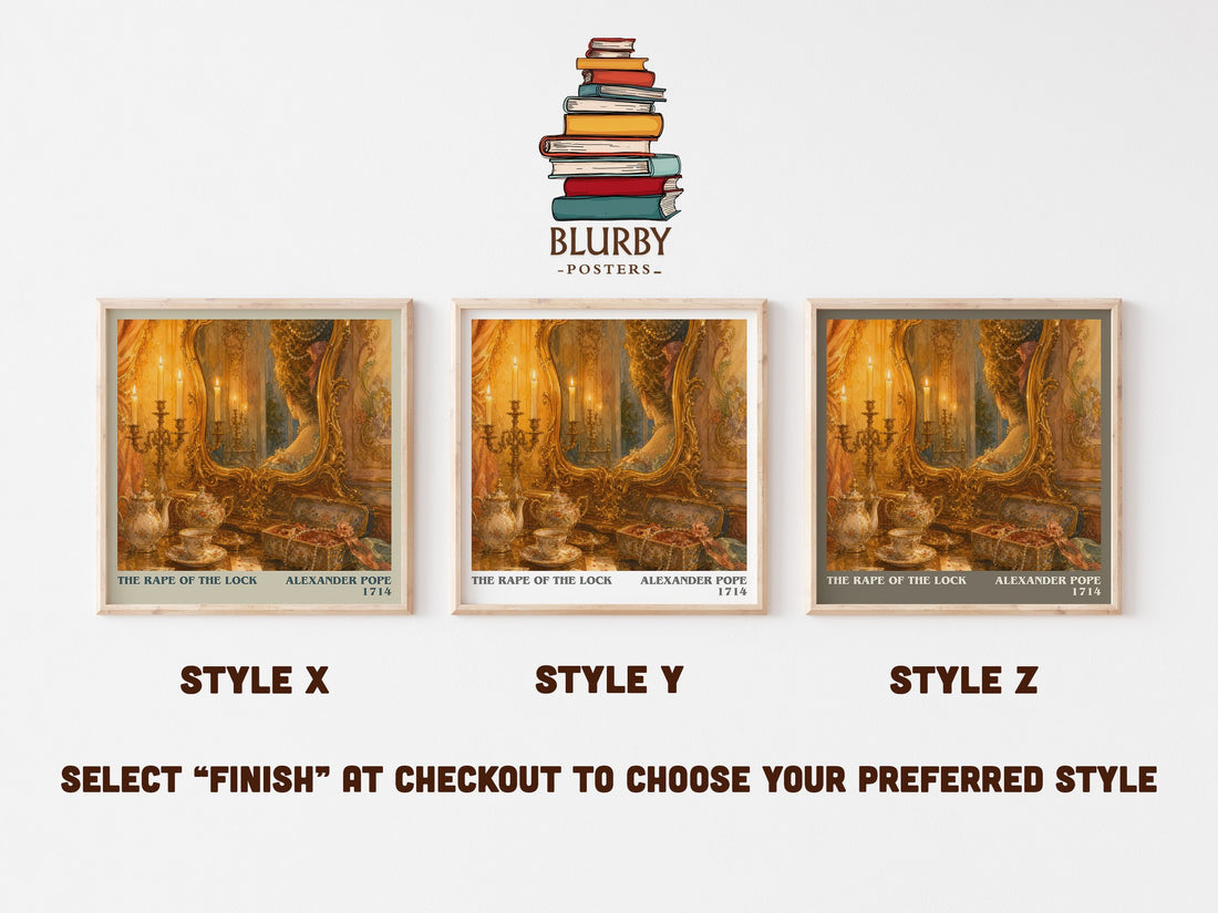 The Rape of the Lock literary print in frame leaning in hallway – poetry wall art (mockup)