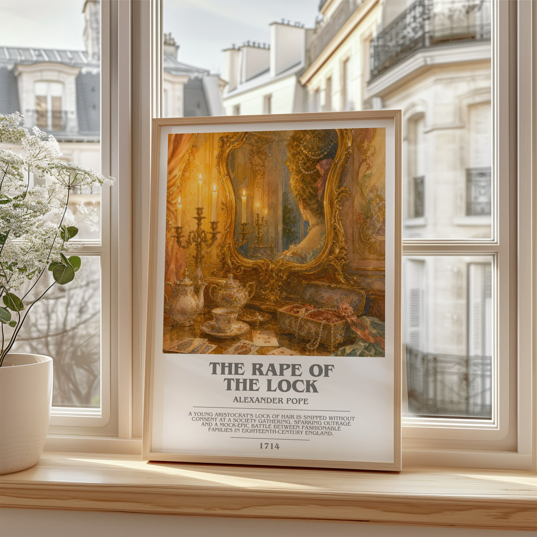 The Rape of the Lock bookish poster colour and style options – Alexander Pope book art