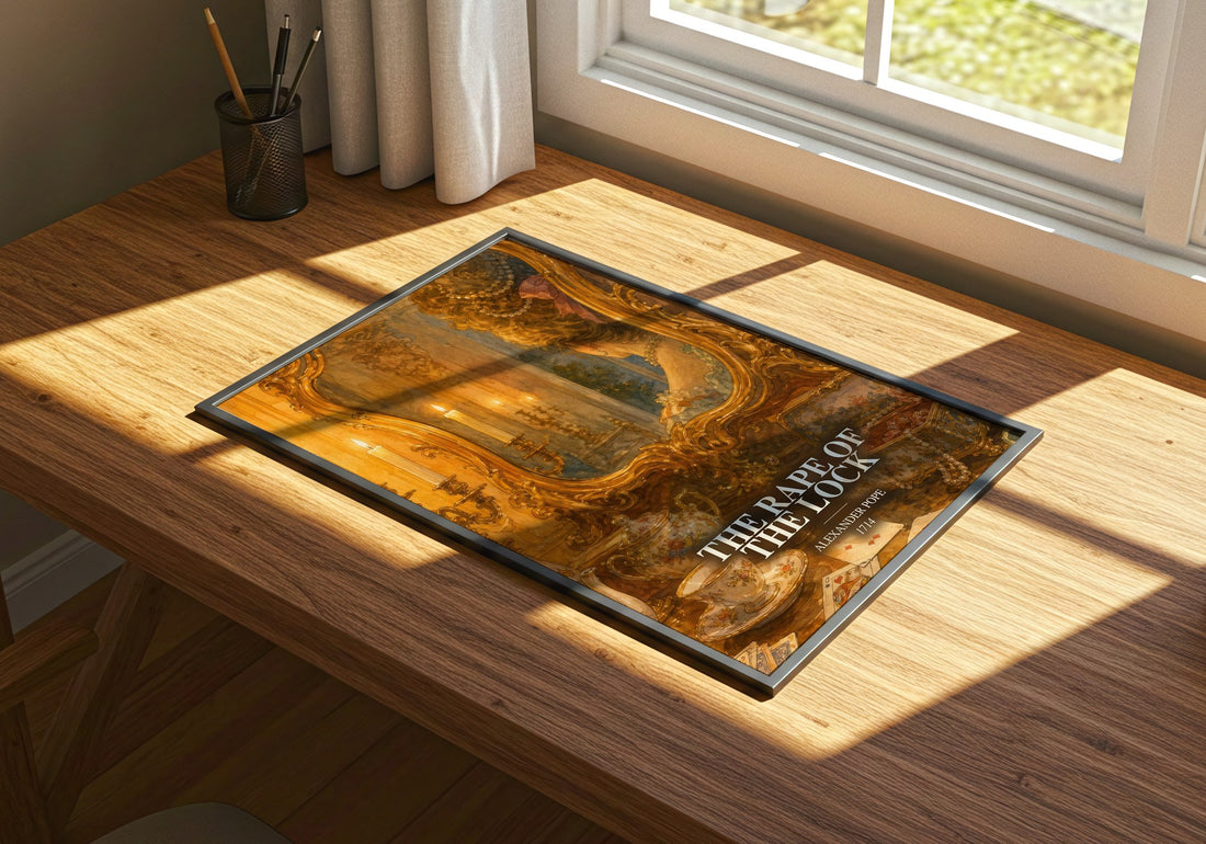 The Rape of the Lock watercolour book poster framed on wall – poetry wall art