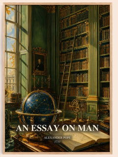 An essay on man watercolour book poster by Alexander Pope – framed literary art print