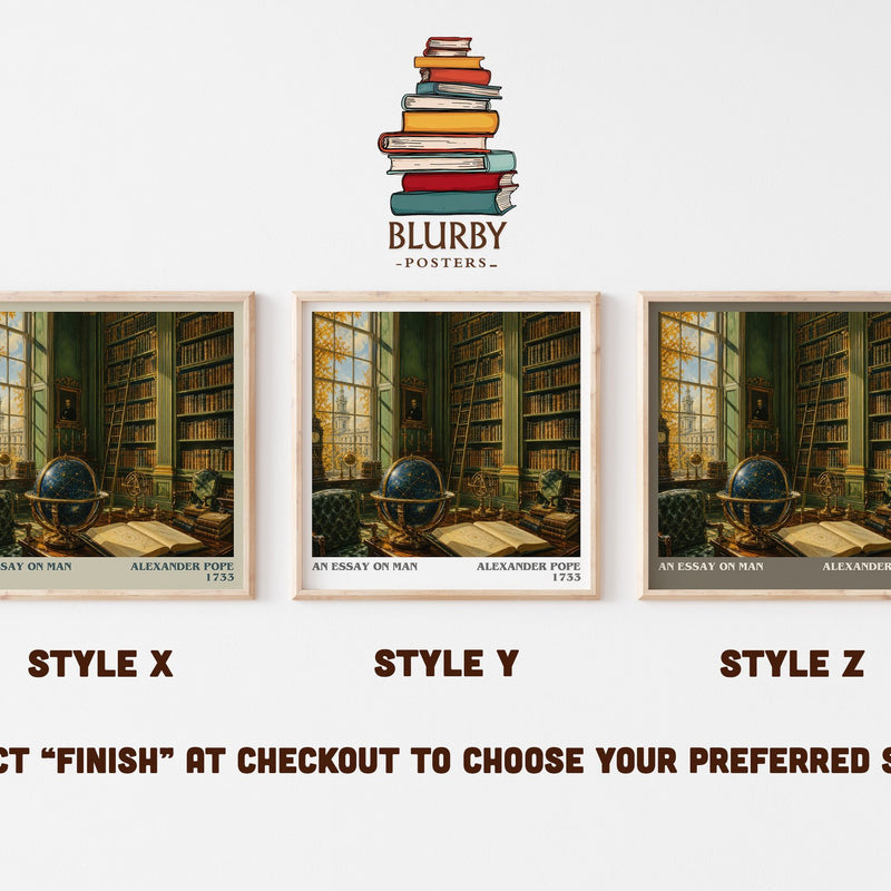 An essay on man literary print in frame leaning in hallway – philosophy wall art