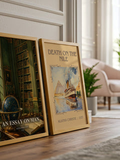 An essay on man watercolour print framed by window – literary home decor