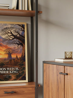 Moon Witch, Spider King book watercolour illustration paper finish options – matte satin gloss