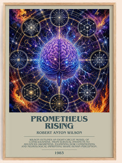 Prometheus Rising bookish book poster by Robert Anton Wilson – framed literary art print