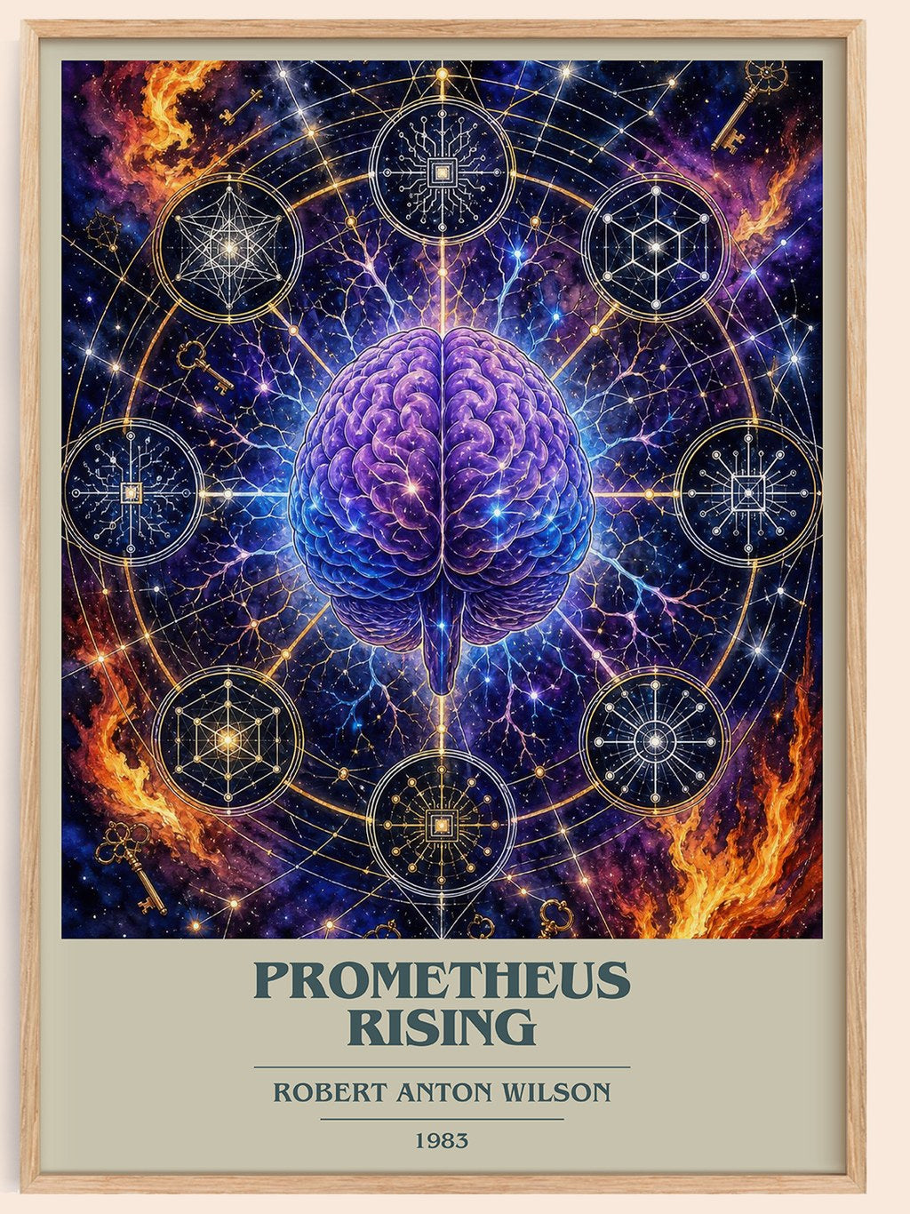 Prometheus Rising book cover book poster by Robert Anton Wilson – framed literary art print
