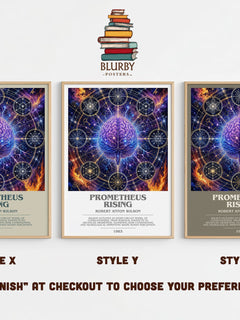 Prometheus Rising bookish print in frame leaning in hallway – philosophy wall art