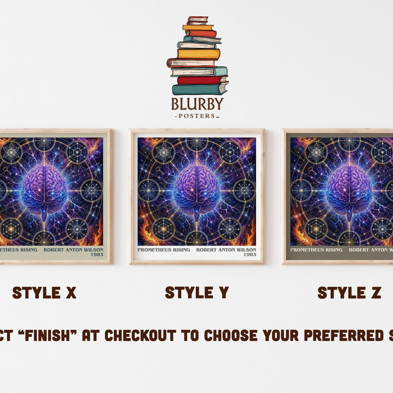 Prometheus Rising literary print in frame leaning in hallway – philosophy wall art