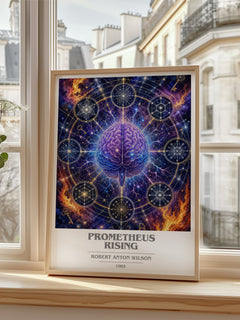 Prometheus Rising book cover poster colour and style options – Robert Anton Wilson book art