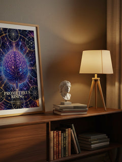 Prometheus Rising watercolour print on bookshelf – Robert Anton Wilson fan gift