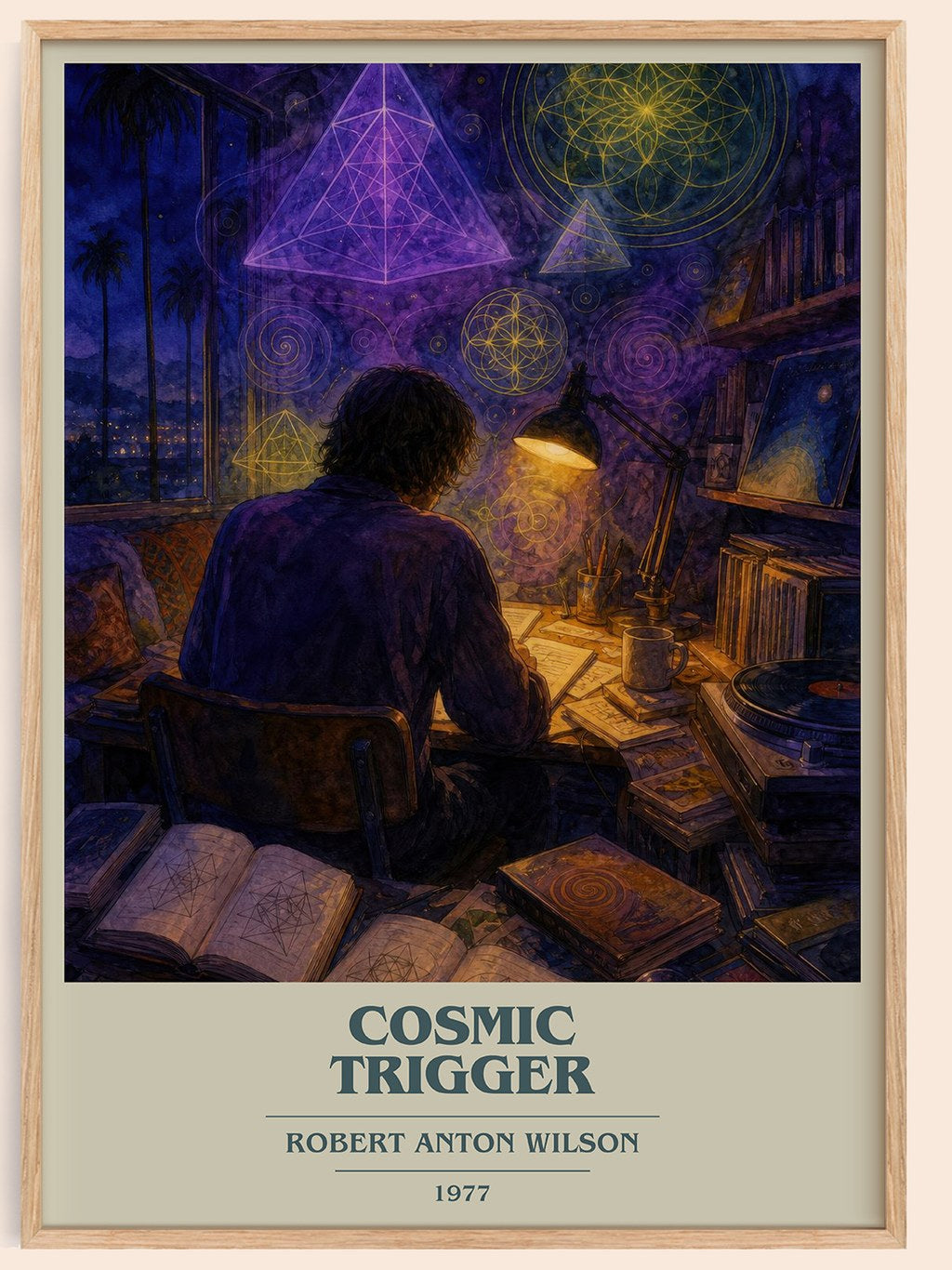 Cosmic Trigger book cover book poster by Robert Anton Wilson – framed literary art print