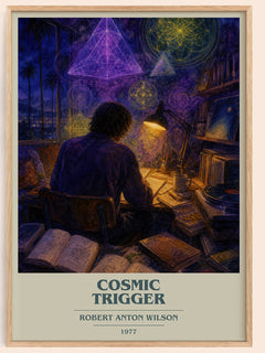 Cosmic Trigger book cover book poster by Robert Anton Wilson – framed literary art print