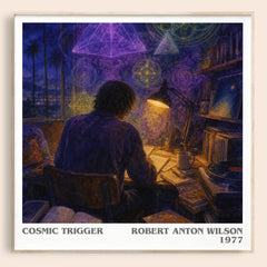 Cosmic Trigger literary book poster by Robert Anton Wilson – framed literary art print