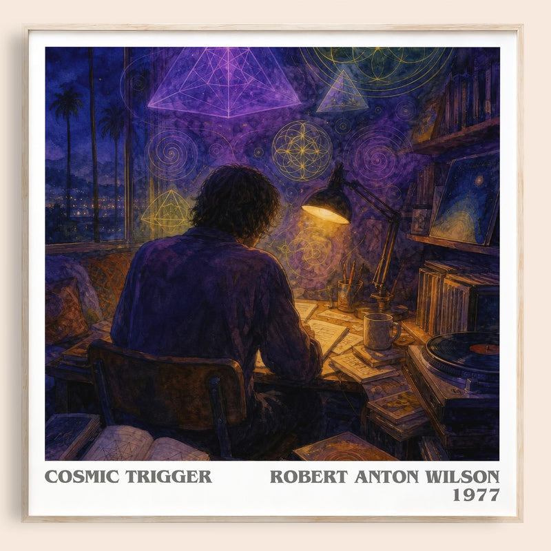 Cosmic Trigger literary book poster by Robert Anton Wilson – framed literary art print