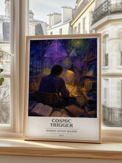 Cosmic Trigger book cover poster colour and style options – Robert Anton Wilson book art