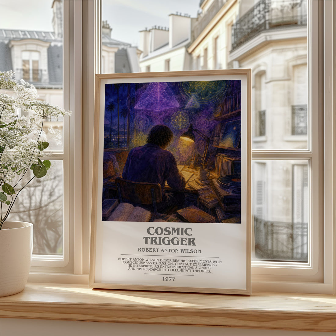 Cosmic Trigger bookish poster colour and style options – Robert Anton Wilson book art