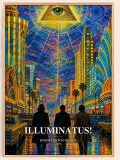 Illuminatus! watercolour book poster by Robert Anton Wilson – framed literary art print