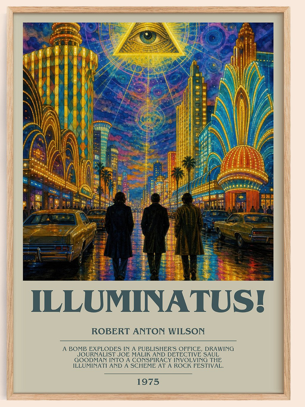 Illuminatus! bookish book poster by Robert Anton Wilson – framed literary art print