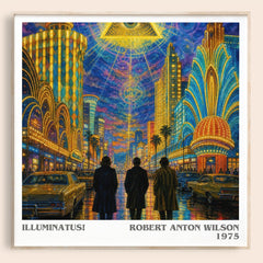 Illuminatus! literary book poster by Robert Anton Wilson – framed literary art print