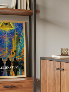 Illuminatus! book watercolour illustration paper finish options – matte satin gloss