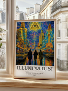 Illuminatus! book cover poster colour and style options – Robert Anton Wilson book art