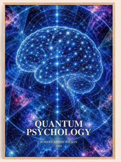 Quantum psychology watercolour book poster by Robert Anton Wilson – framed literary art print