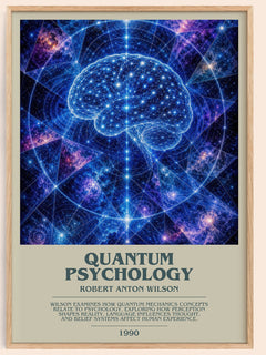 Quantum psychology bookish book poster by Robert Anton Wilson – framed literary art print