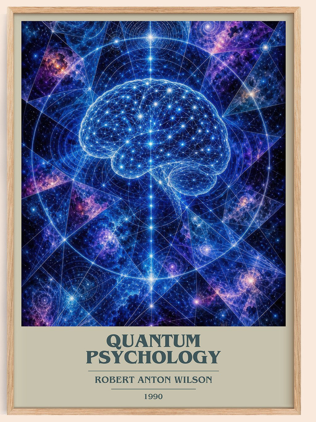 Quantum psychology book cover book poster by Robert Anton Wilson – framed literary art print