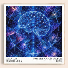 Quantum psychology literary book poster by Robert Anton Wilson – framed literary art print