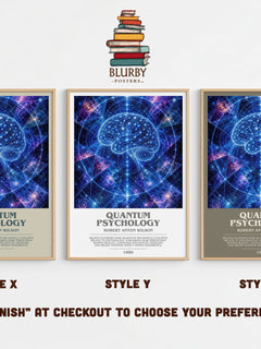 Quantum psychology bookish print in frame leaning in hallway – philosophy wall art