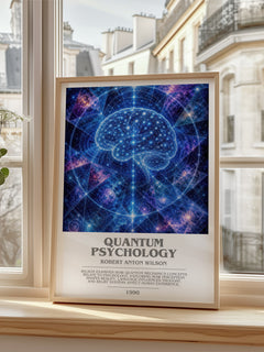 Quantum psychology bookish poster colour and style options – Robert Anton Wilson book art