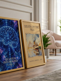 Quantum psychology watercolour print framed by window – literary home decor