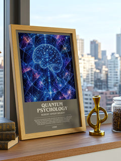 Quantum psychology bookish print framed by window – literary home decor