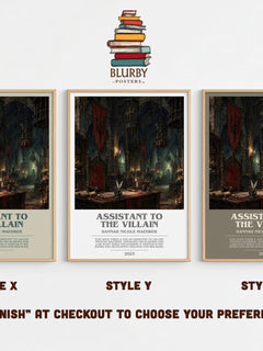 Assistant to the Villain bookish print in frame leaning in hallway – fantasy wall art
