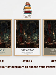 Assistant to the Villain book cover print in frame leaning in hallway – fantasy wall art