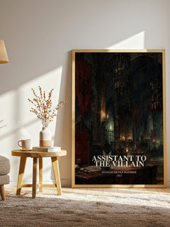 Assistant to the Villain watercolour print in frame leaning in hallway – fantasy wall art
