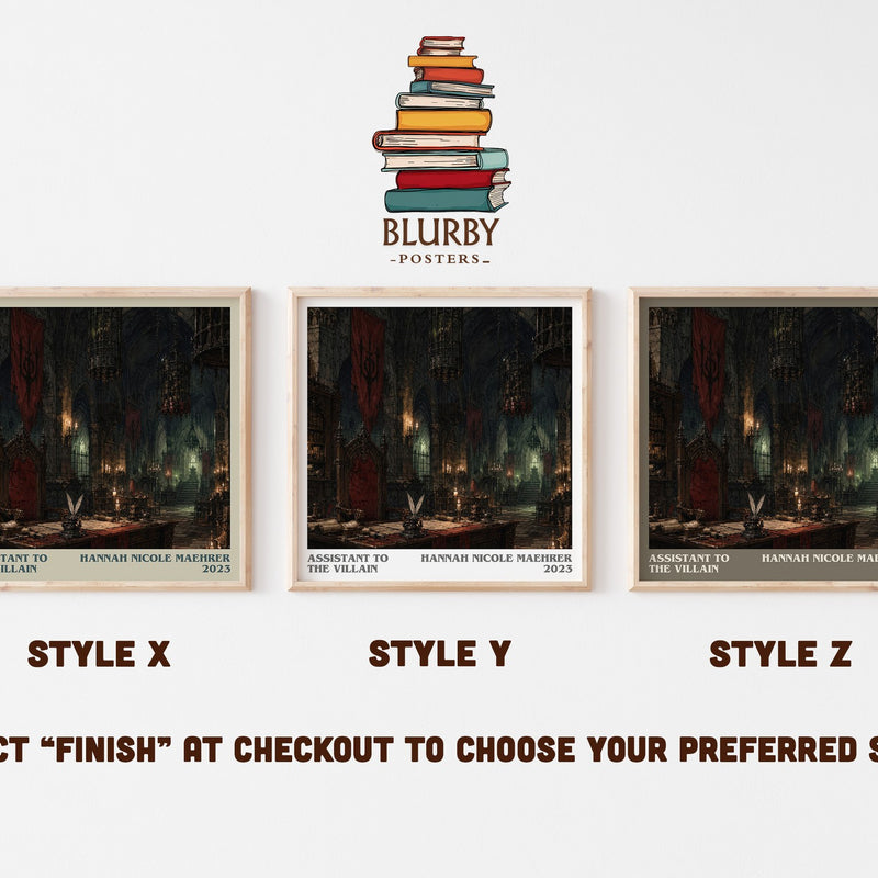 Assistant to the Villain literary print in frame leaning in hallway – fantasy wall art