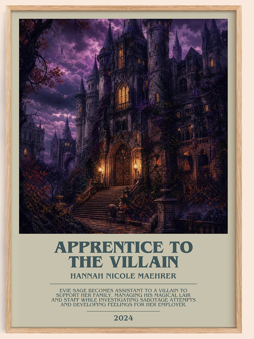 Apprentice to the Villain bookish book poster by Hannah Nicole Maehrer – framed literary art print