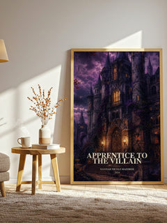 Apprentice to the Villain watercolour print in frame leaning in hallway – fantasy wall art