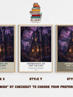 Apprentice to the Villain book cover print in frame leaning in hallway – fantasy wall art