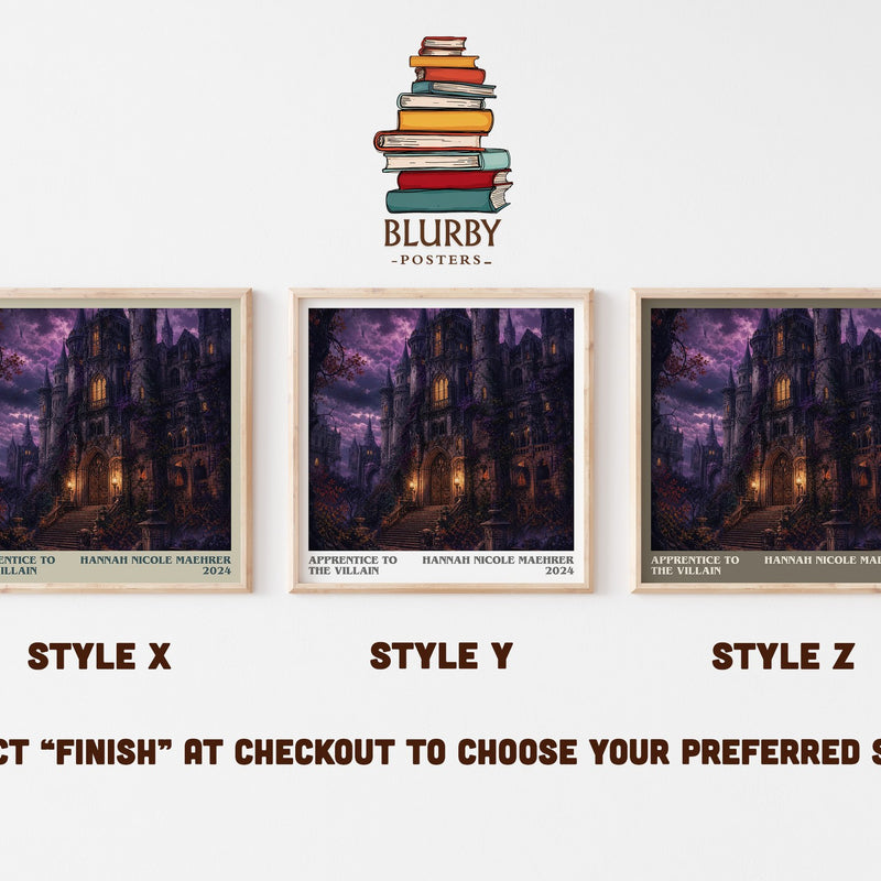Apprentice to the Villain literary print in frame leaning in hallway – fantasy wall art