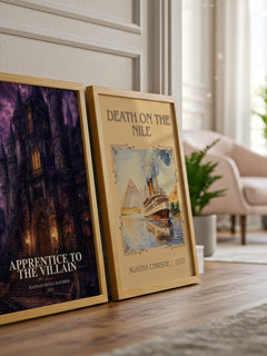 Apprentice to the Villain watercolour print framed by window – literary home decor